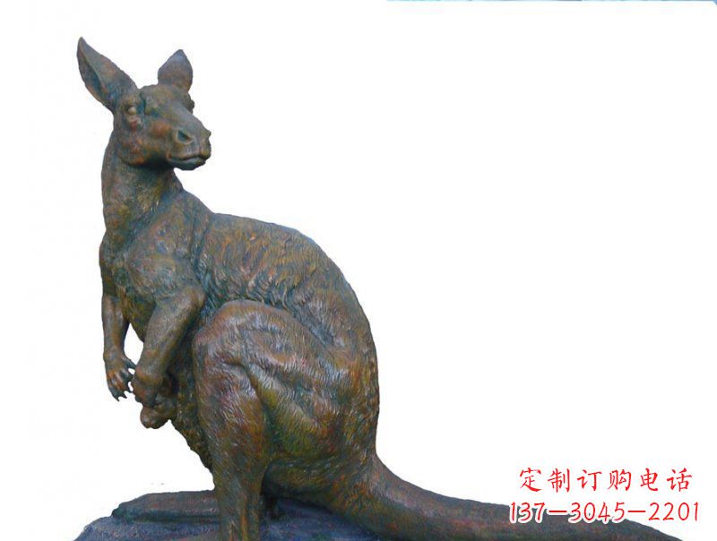 日照公园袋鼠动物铜雕 (4)