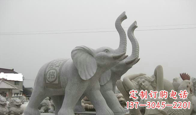 日照公园动物长鼻大象石雕