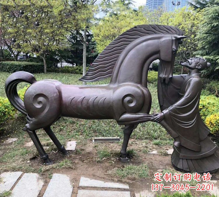 日照公园古代名人伯乐相马铜雕