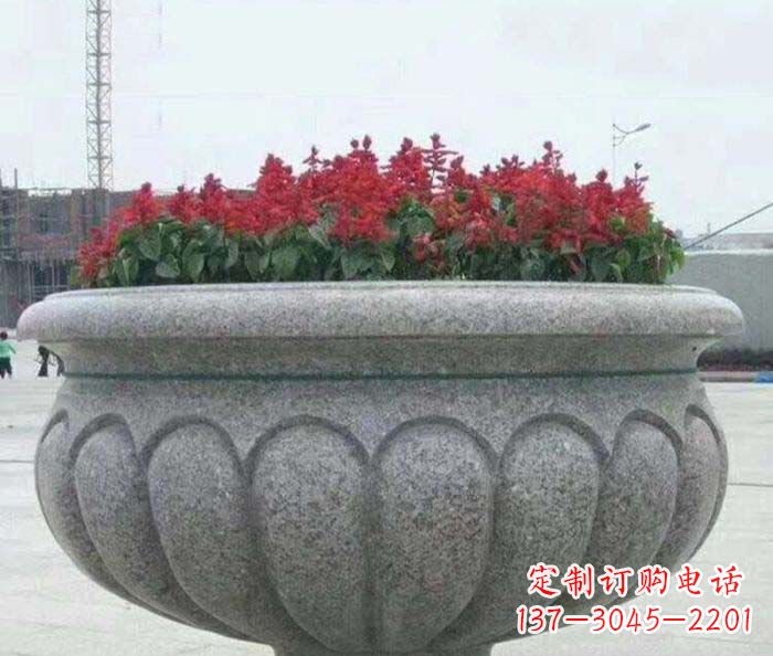 日照精美大理石花盆雕塑