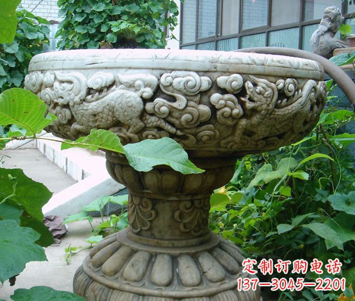 日照公园景观仿古花盆石雕