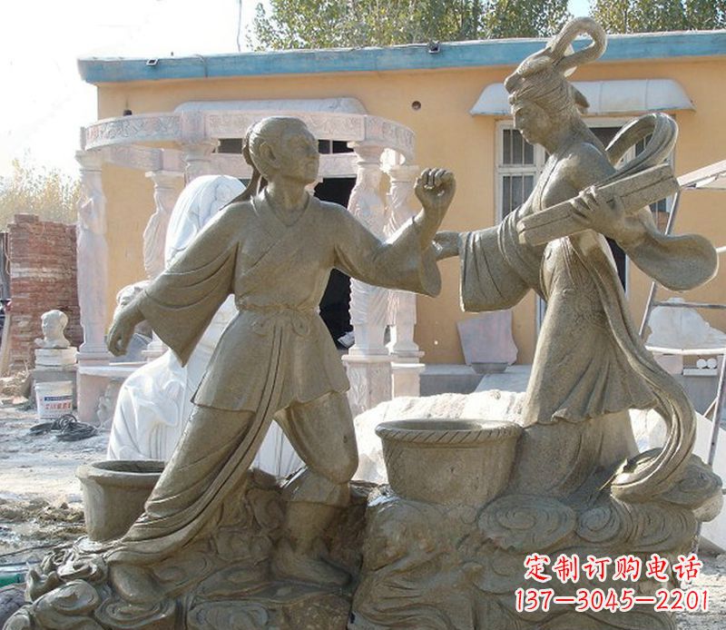 日照公园景观牛郎织女石雕
