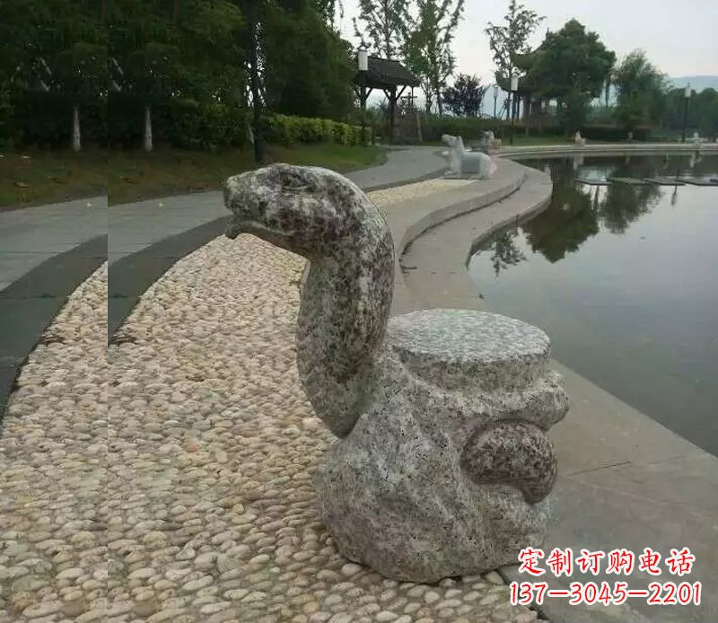日照中领雕塑-十二生肖蛇石雕