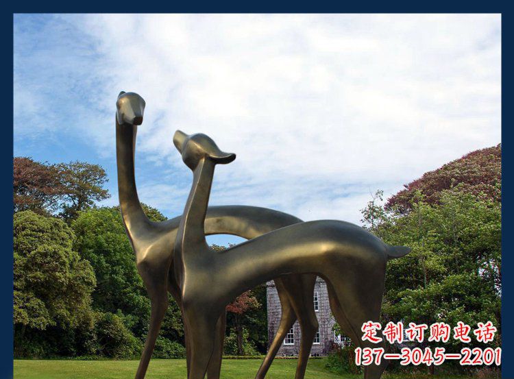 日照公园铜雕金属小鹿动物雕塑