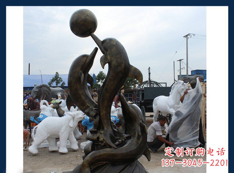 日照铜质海豚造型雕塑
