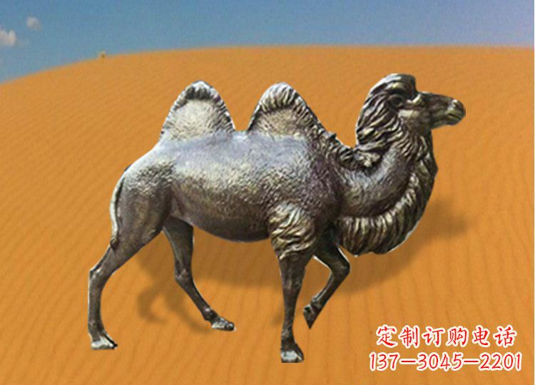 日照公园装饰精美铜骆驼雕塑