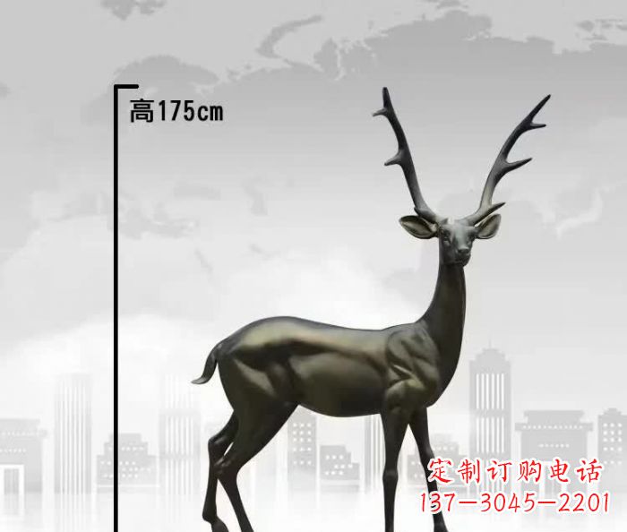 日照精致优雅的铜制公园小鹿雕塑