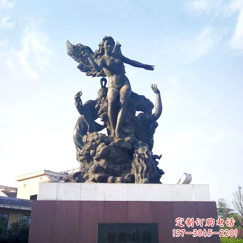 日照公园园林神话传说“精卫填海”景观雕塑