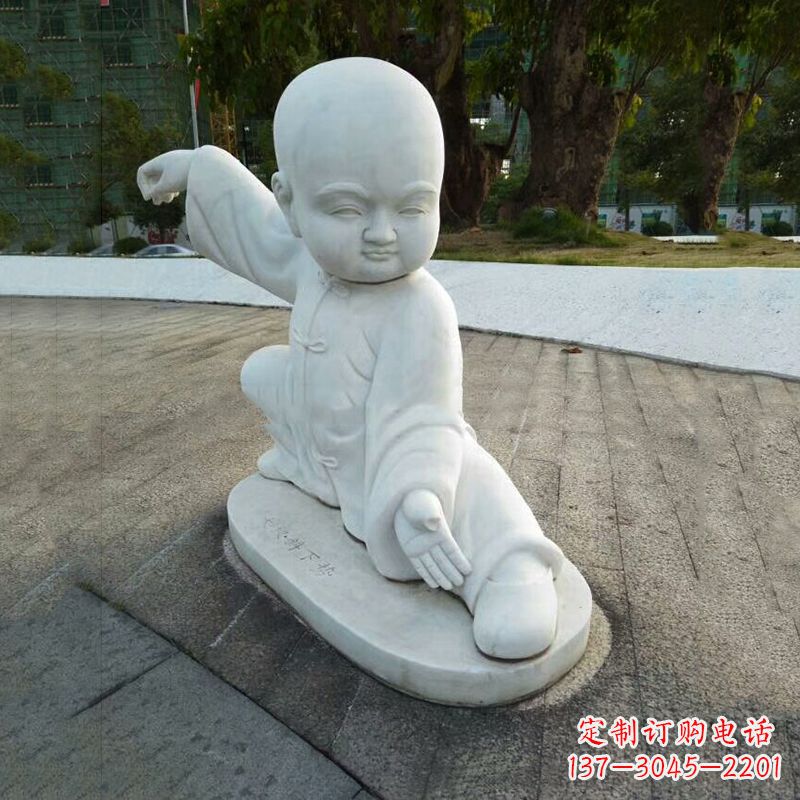 日照瑞士艺术家精美制作的和尚汉白玉石雕塑