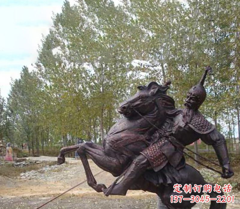 日照古代骑马人物公园景观铜雕