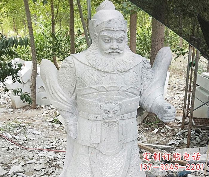 日照古代人物关公石雕