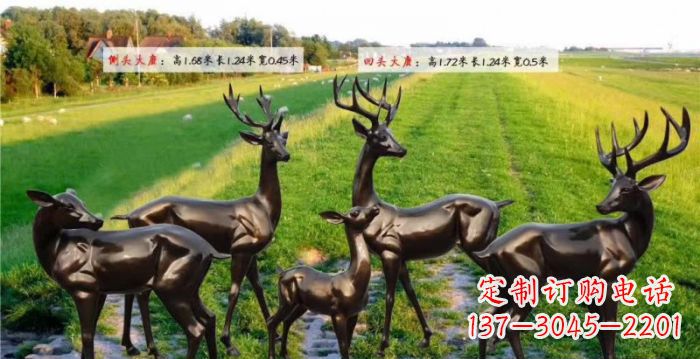 日照古铜雕鹿群,添彩美好家园