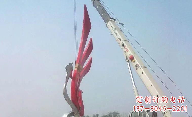日照广场不锈钢抽象凤凰雕塑_2 (2)