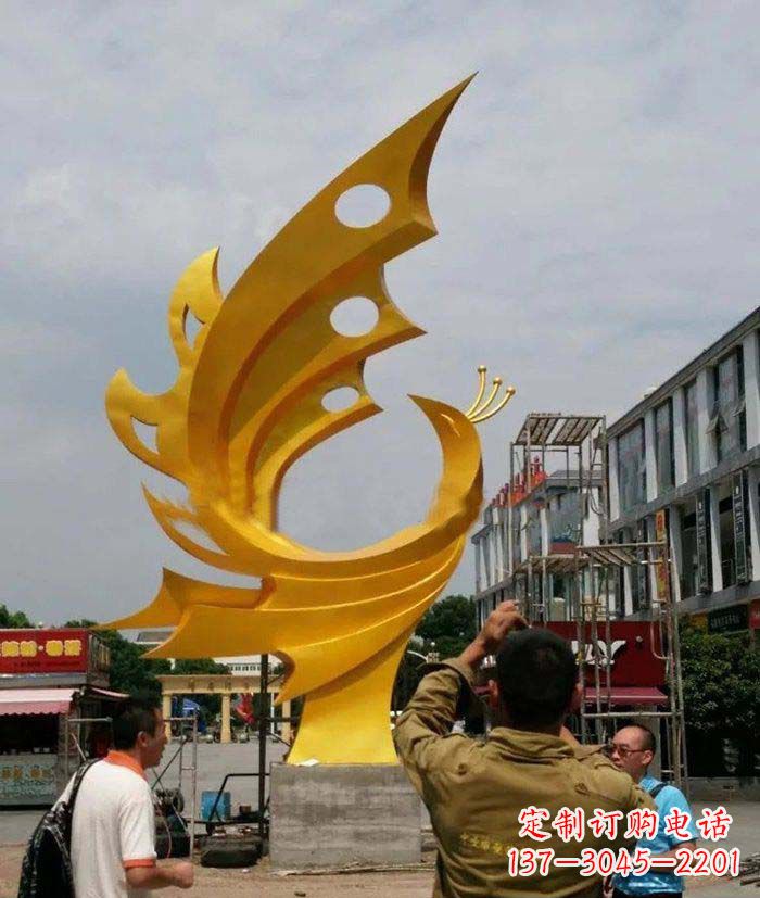 日照精致大气的不锈钢抽象凤凰雕塑
