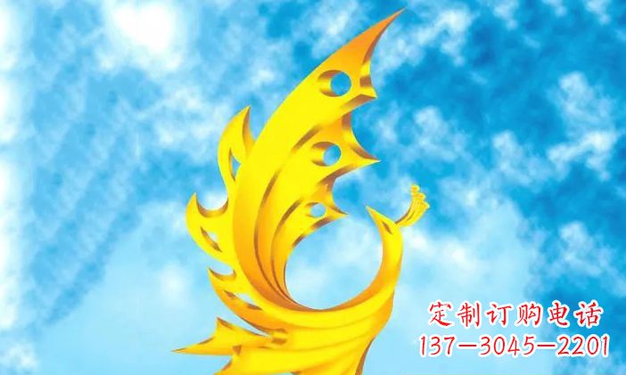 日照广场不锈钢凤凰雕塑 (4)
