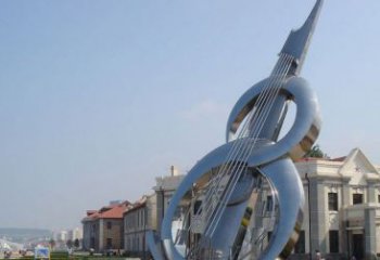 日照经典音乐雕塑：不锈钢大提琴