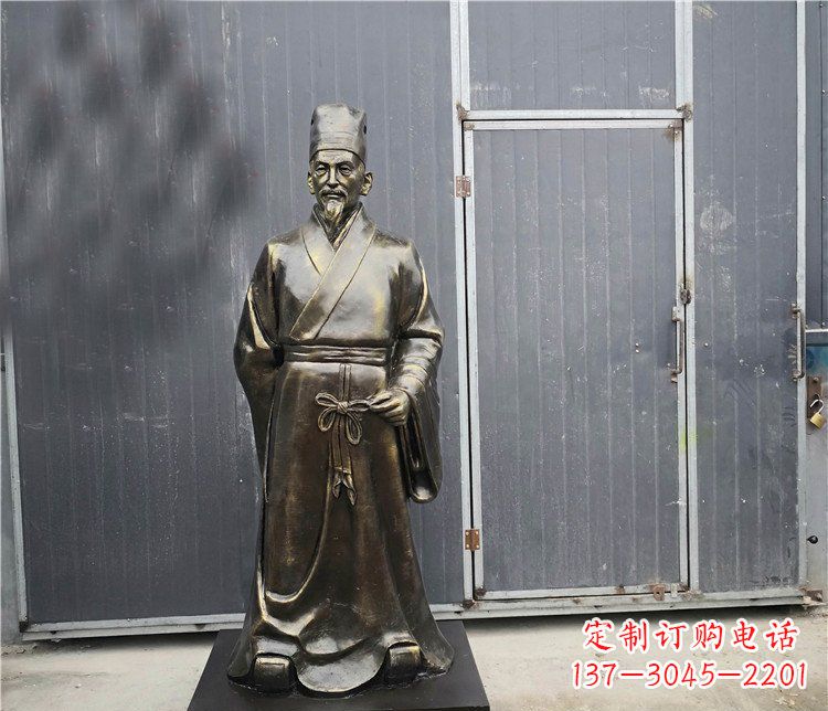 日照广场铜雕李时珍行医人物雕塑