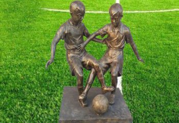 日照金属足球雕塑，展现童真烂漫！