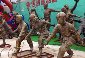 日照滚铁环为您的小宝定制精美儿童铜雕