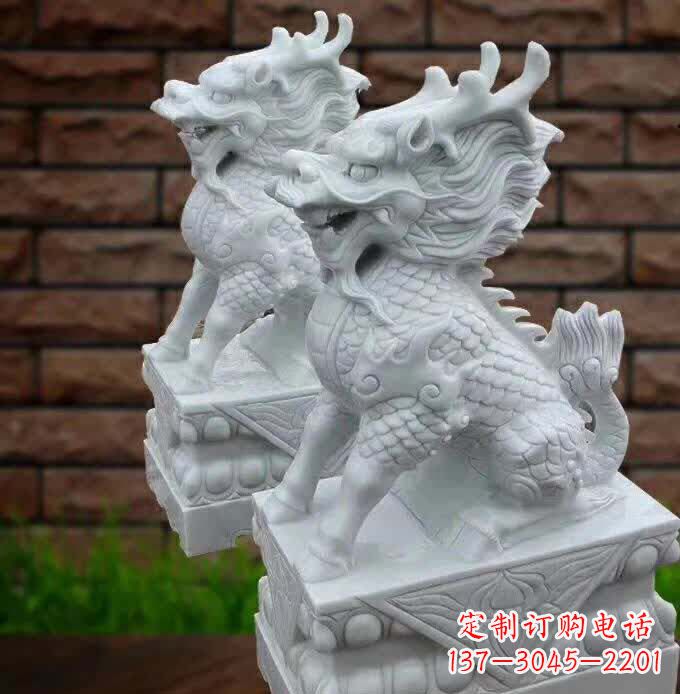 日照汉白玉麒麟雕塑1