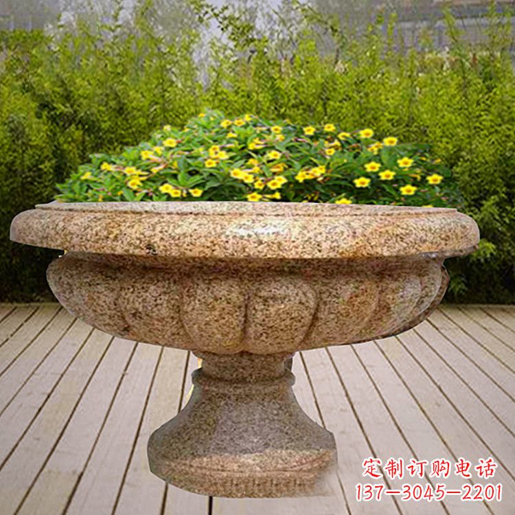 日照花岗岩欧式园林花盆雕塑
