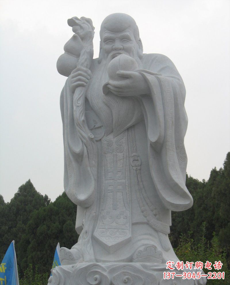日照景区大理石老寿星雕塑