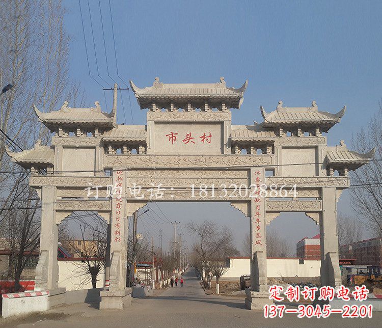 日照景区三门七楼石雕牌坊——精美绝伦的牌坊雕塑