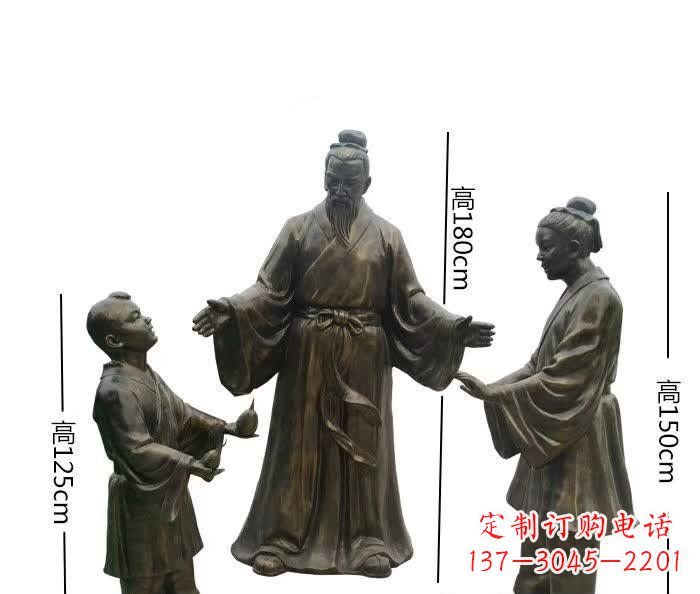日照经典传承,孔融让梨人物铜雕