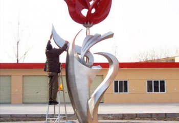 日照高端定制玫瑰花不锈钢大型雕塑