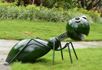 日照绿色落尾蚂蚁不锈钢摆件雕塑：精致的小动物艺术作品