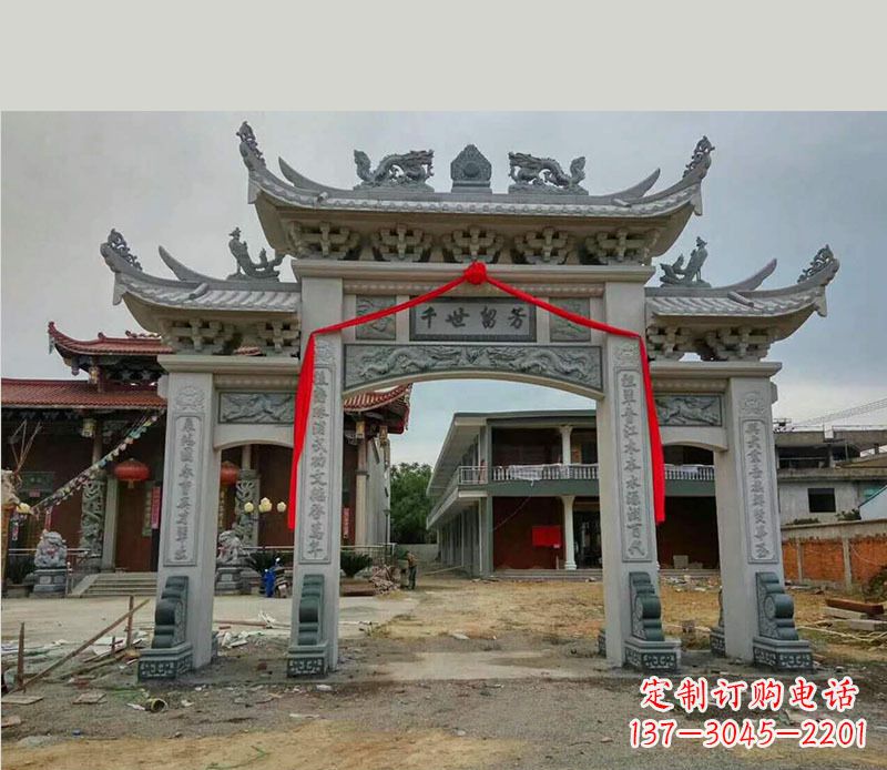 日照以传统工艺为源的独特牌坊石雕