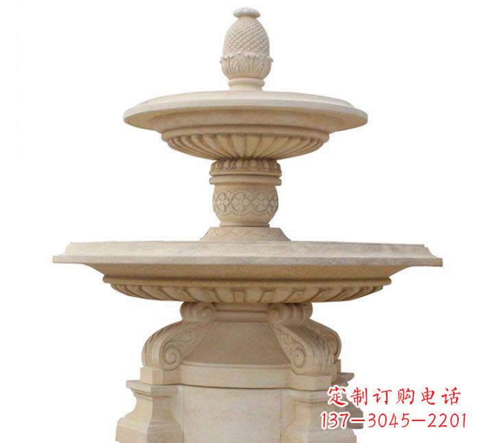 日照双层欧式喷泉别墅石雕