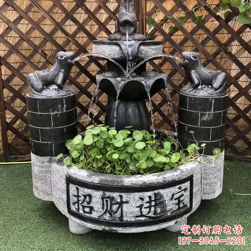 日照双层喷泉石雕