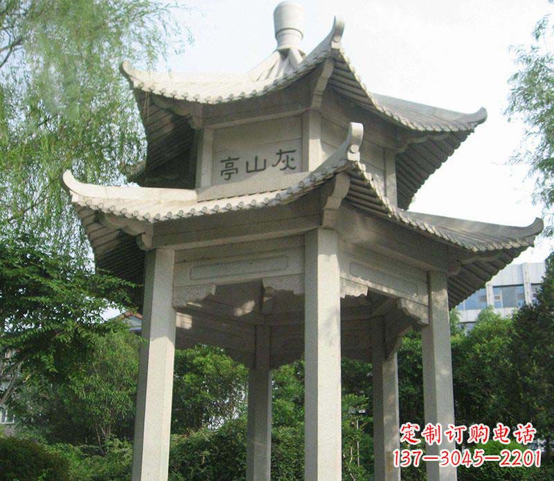 日照双层石凉亭石雕