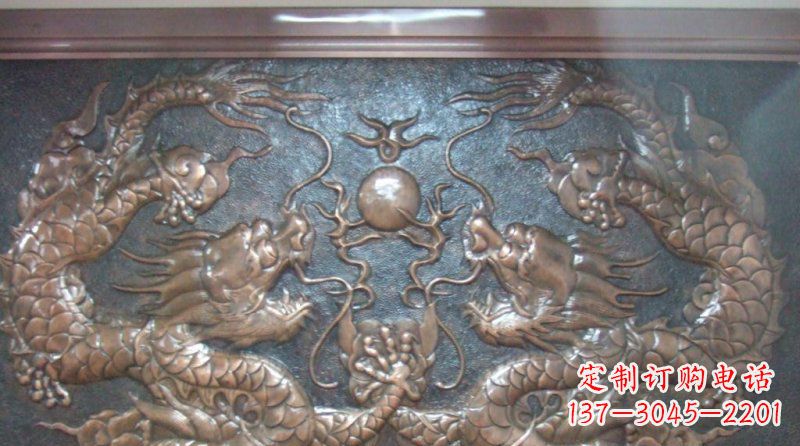 日照双龙戏珠锻铜浮雕