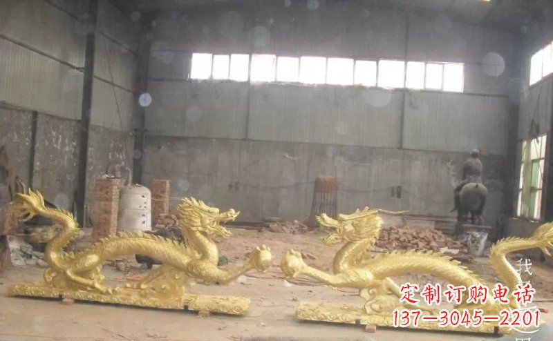 日照双龙戏珠广场铜雕 (2)