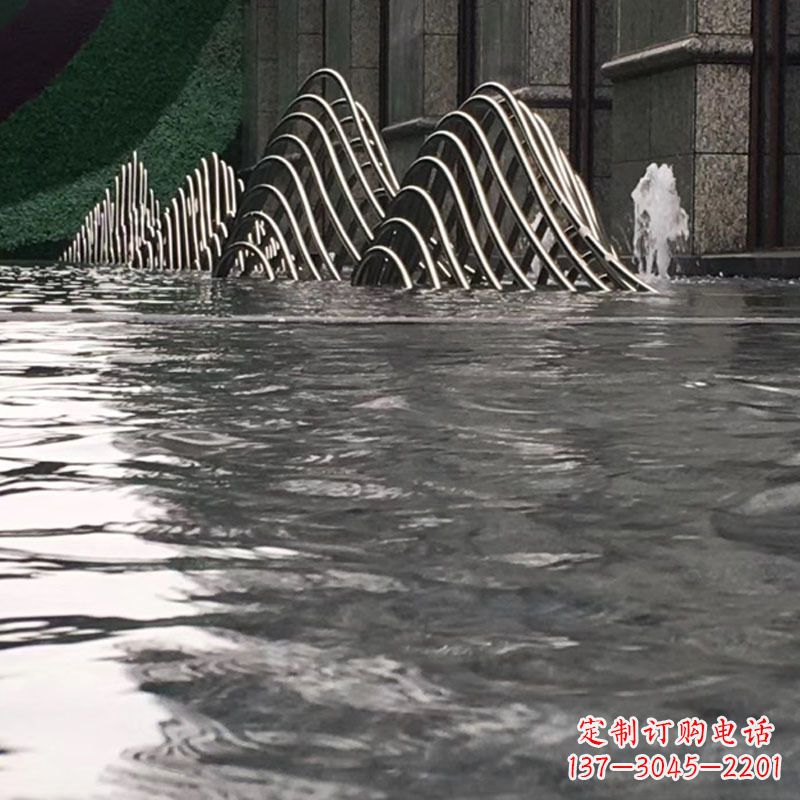 日照水池水景假山不锈钢