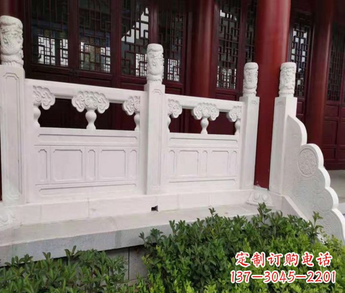 日照寺庙景观汉白玉石浮雕栏板 (3)