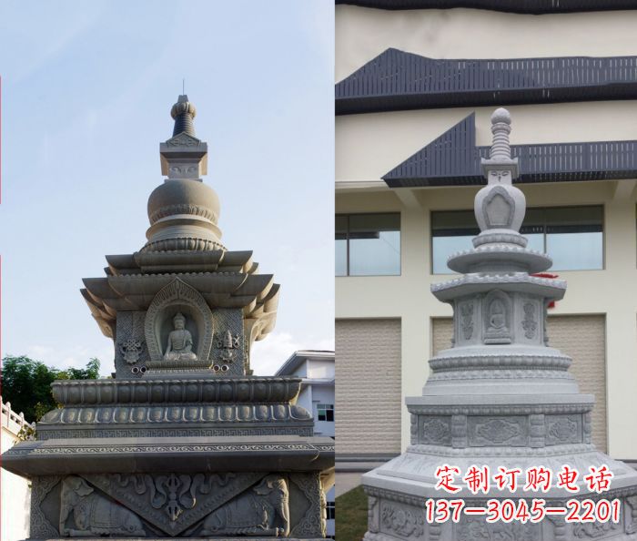 日照寺庙景观舍利塔石雕 (3)