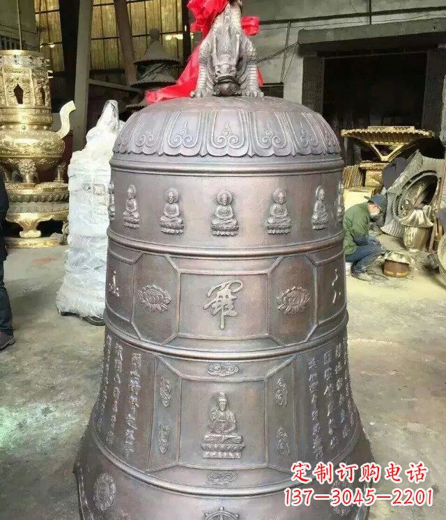日照寺庙铜雕钟铸铜钟雕塑