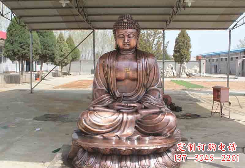 日照寺庙铸铜如来佛像雕塑