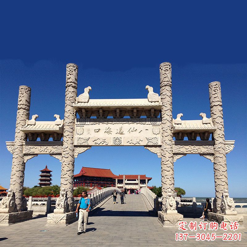 日照寺院大门无楼石牌坊