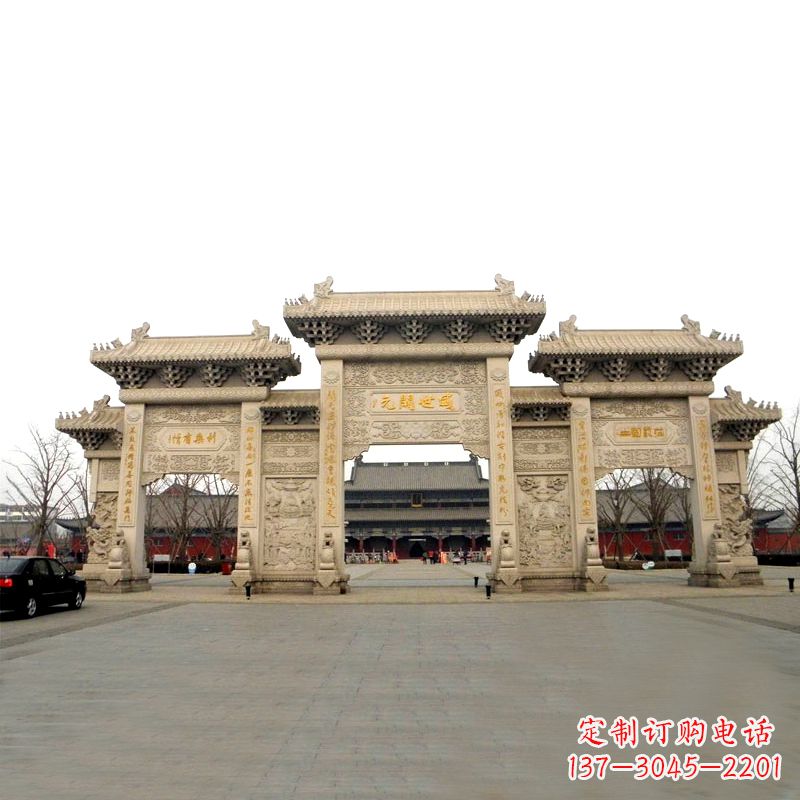 日照寺院景区石雕牌坊