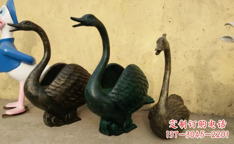 日照天鹅动物铜雕 (3)