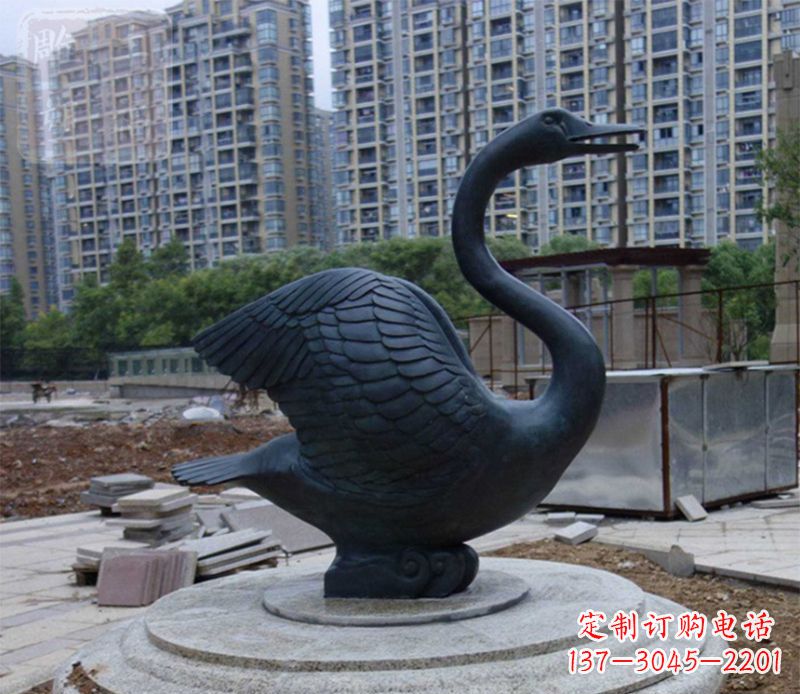 日照天鹅动物铜雕