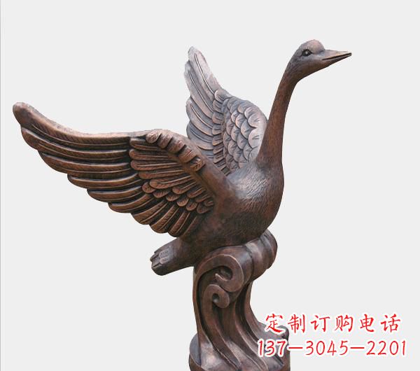 日照天鹅锻铜雕塑
