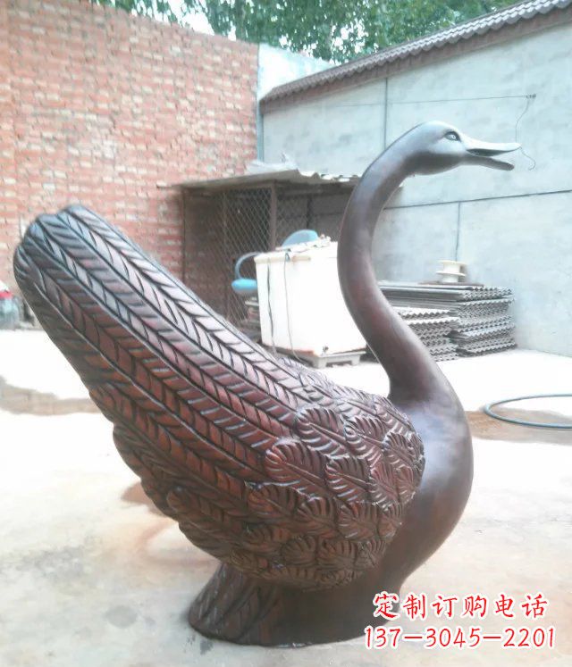 日照天鹅公园天王动物铜雕