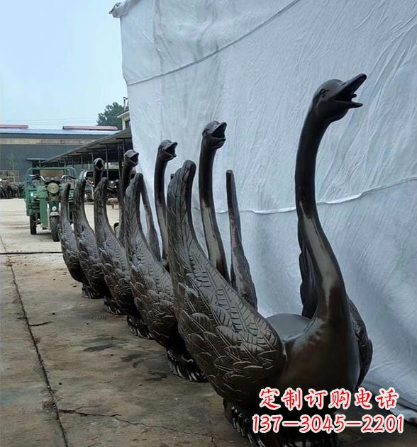 日照天鹅喷泉铜雕,园林喷泉水景流水组件