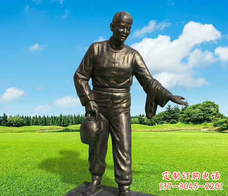 日照铜雕店小二人物雕塑1