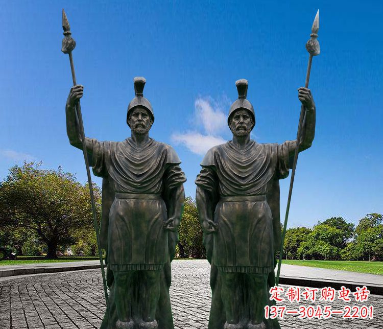 日照铜雕古罗马战士人物